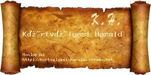 Körtvélyesi Harald névjegykártya